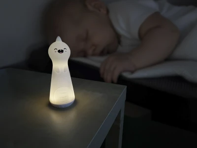 Zopa Silikonové LED noční světlo s baterkou Dino bílé