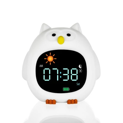 Zopa Silikonový dětský budík s nočním světlem a hudbou Owl