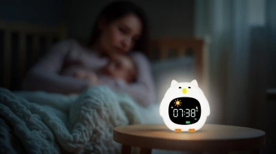 Zopa Silikonový dětský budík s nočním světlem a hudbou Owl