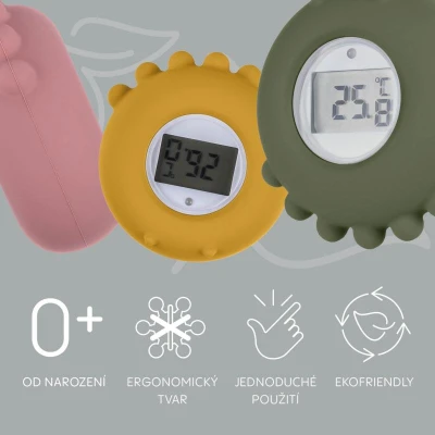 Zopa Silikonový digitální teploměr 2v1 Old Pink