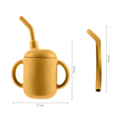 Zopa Silikonový hrníček 2v1 Mustard Yellow