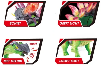 ZURU Robo Alive Stegosaurus chodí střílí svítí ve tmě na baterie Světlo Zvuk