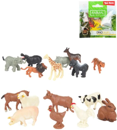 Zvířata 2-3cm plastové figurky mini zvířátka set 8ks sáček 3 druhy Zvířata 2-3cm plastové figurky mini zvířátka set 8ks sáček 3 druhy