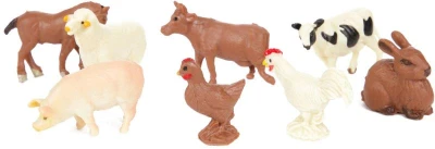 Zvířata 2-3cm plastové figurky mini zvířátka set 8ks sáček 3 druhy