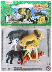 Zvířata divoká Safari 6cm plastové figurky zvířátka set 6ks blistr