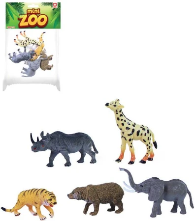 Zvířata divoká Safari 8-10cm plastové figurky zvířátka set 5ks v sáčku Zvířata divoká Safari 8-10cm plastové figurky zvířátka set 5ks v sáčku
