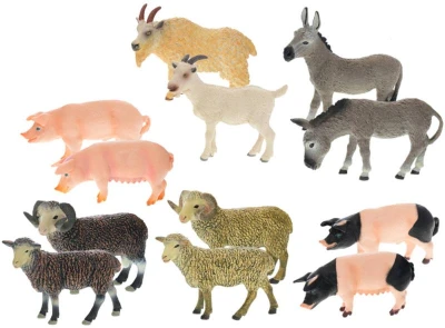 Zvířátko domácí farma 9-12cm plastová figurka zvířátko 12 druhů Zvířátko domácí farma 9-12cm plastová figurka zvířátko 12 druhů