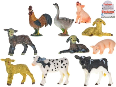 Zvířátko mláďátko farma 4-9cm plastová figurka zvířátko 10 druhů Zvířátko mláďátko farma 4-9cm plastová figurka zvířátko 10 druhů