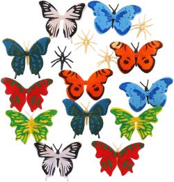 Zvířata motýli 7-8cm plastové figurky zvířátka mix set 12ks v sáčku