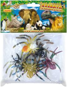 Zvířata pavouk exotický 8cm plastové figurky zvířátka set 5ks v sáčku