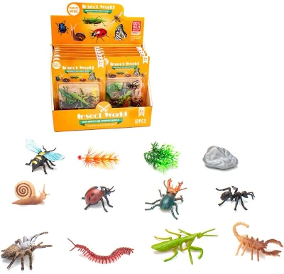 Zvířátka hmyz set 9ks plastové figurky s doplňky 2 druhy Zvířátka hmyz set 9ks plastové figurky s doplňky 2 druhy