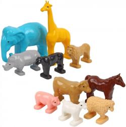 Zvířátka plastové figurky safari + farma set 10ks v sáčku