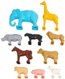 Zvířátka plastové figurky safari + farma set 10ks v sáčku
