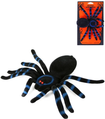 Zvířátko dekorace halloween pavouk velký na kartě plast Zvířátko dekorace halloween pavouk velký na kartě plast