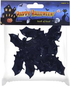Zvířátko gumové dekorace netopýři 10cm set 8ks Halloween v sáčku