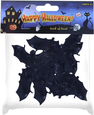 Zvířátko gumové dekorace netopýři 10cm set 8ks Halloween v sáčku