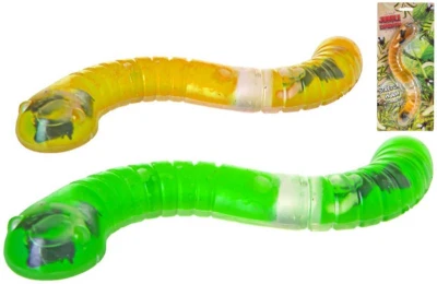 Zvířátko had gelový 25cm s larvami a hmyzem 2 barvy na kartě Zvířátko had gelový 25cm s larvami a hmyzem 2 barvy na kartě