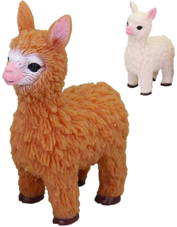 Zvířátko soft lama 9cm strečové natahovací gumové 2 barvy Zvířátko soft lama 9cm strečové natahovací gumové 2 barvy