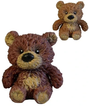 Zvířátko soft medvěd 8cm strečový natahovací gumový 2 barvy Zvířátko soft medvěd 8cm strečový natahovací gumový 2 barvy