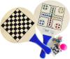 Acra DŘEVO Soubor her Plážový soft tenis / Šachy / Dáma / Člověče, nezlob se! 4v1