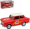 Auto Trabant kovový 12cm červený retro bourák 1:32 v krabici Auto Trabant kovový 12cm červený retro bourák 1:32 v krabici