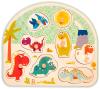 B-Toys DŘEVO Baby puzzle dinosauři vkládací na desce 8 dílků (dřevěná hračka)