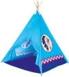 Bino DŘEVO TeePee stan indiánský modrý 120x150x120cm 4 stěny