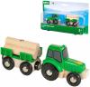 Brio DŘEVO Set traktor s přívěsem a nákladem dřeva doplněk k vláčkodráze