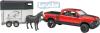 Bruder 02501 (2501) Set auto terénní džíp RAM s přepravníkem a koněm model 1:16