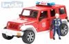 Bruder 02528 Jeep Wrangler Rubicon hasiči funkční set s figurkou Světlo Zvuk