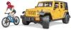 Bruder 02543 Auto Jeep Wrangler Rubicon Unlimited set s kolem a cyklistou