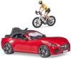 Bruder 03485 Auto Dodge set s jízdním kolem a figurkou cyklistky