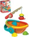 Clementoni Baby chytání rybiček duhové set lodička + 4 rybky s prutem