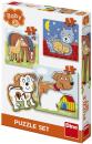 Dino Baby puzzle 12 dílků Zvířátka 18x18cm skládačka 3v1 velké dílky