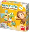 Dino Puzzle maxi baby První hraní Africká zvířátka 47x33cm 15 dílků XL Dino Puzzle maxi baby První hraní Africká zvířátka 47x33cm 15 dílků XL