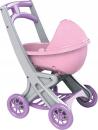 Doloni Plastový kočárek pro panenky - růžový/šedý