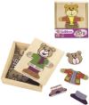 Eichhorn DŘEVO Skládačka šatní skříň medvídek puzzle vkládací v boxu