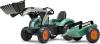 Falk šlapací traktor SUPER LOADER 1054AM s nakladačem a přívěsem - zelený