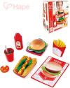 Hape DŘEVO Fast Food set makety potravin 27 dílků rychlé občerstvení