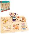 Hape DŘEVO Puzzle baby vkládací Farma s úchyty 12 dílků na desce Hape DŘEVO Puzzle baby vkládací Farma s úchyty 12 dílků na desce