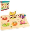 Hape DŘEVO Puzzle baby vkládací Ovoce s úchyty 12 dílků na desce