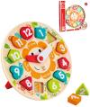 Hape DŘEVO Puzzle vkládací hodiny 13 dílků 25cm (dřevěná hračka)