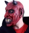 KARNEVAL Maska celoobličejová čert s ušima latex (karnevalový doplněk)