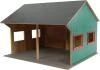 KIDS GLOBE Farma garáž pro 2 traktory 1:16 DŘEVĚNÁ (stavebnice)