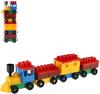 Lori 006 Vláček plastový nákladní menší 3 vagonky stavebnice