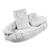 New Baby Luxusní hnízdečko s polštářkem a peřinkou z Minky Srdíčko šedé