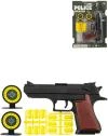 Pistole dětská špuntovka 17cm set se 2 terči a náboji plast na kartě Pistole dětská špuntovka 17cm set se 2 terči a náboji plast na kartě