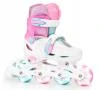 Raven Loret Glitter White/Mint/Pink dětské kolečkové brusle - LED kolečka Raven Loret Glitter White/Mint/Pink dětské kolečkové brusle - LED kolečka