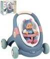 Smoby Little baby chodítko / kočárek / sedátko pro miminko set s panenkou 3v1 Smoby Little baby chodítko / kočárek / sedátko pro miminko set s panenkou 3v1