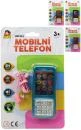Telefon dětský 11cm tlačítkový mobil na baterie AJ Zvuk 4 barvy na kartě Telefon dětský 11cm tlačítkový mobil na baterie AJ Zvuk 4 barvy na kartě
